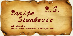 Marija Simaković vizit kartica